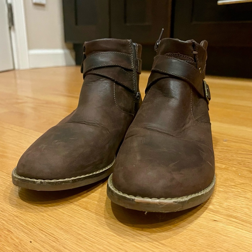 CLARKS Twin Set - Women's Suede and Leather Ankle Boots - Size 7 - Picture 11 of 16